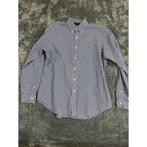 Ralph Lauren Mens Blue & White Checkered Button-Down Shirt Size L